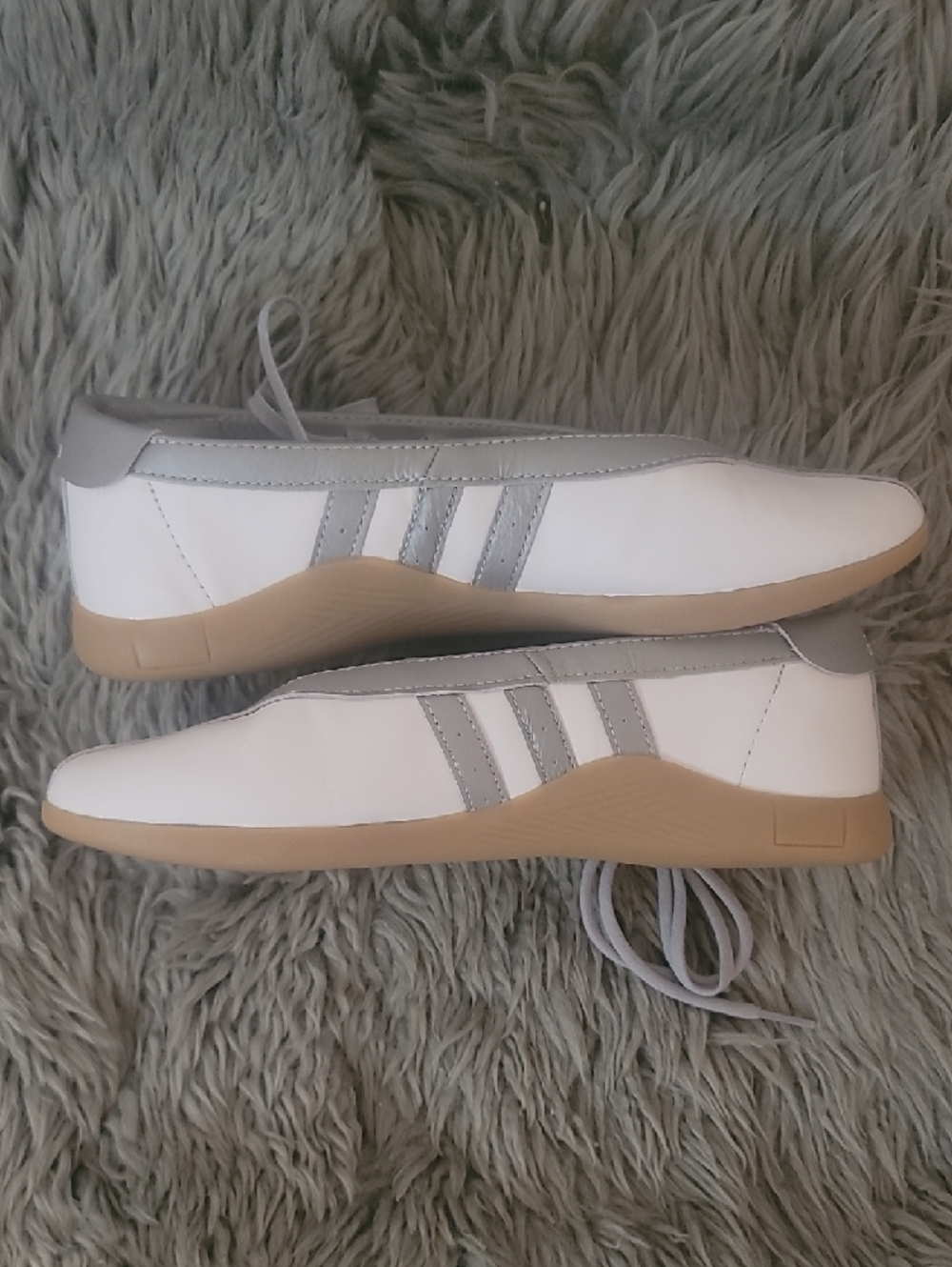 adidas Women's White and Gray Slip-On Ballet Flats - Picture 5 of 10